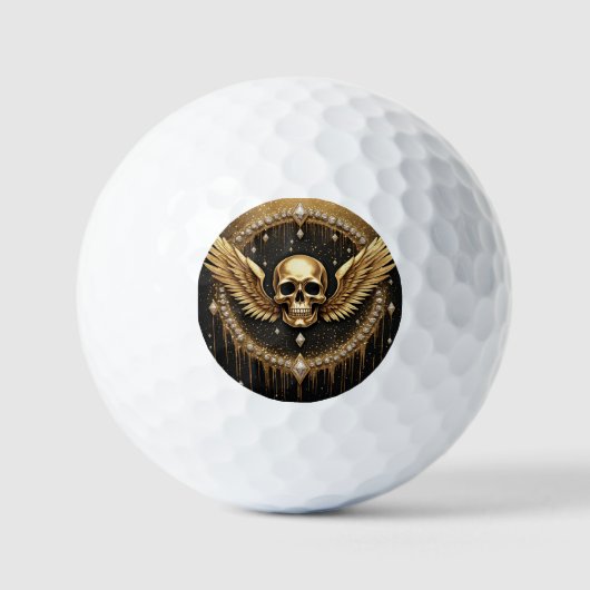 💎 Gothic Skull Wings Logo Für Alternative Geschen Golfball (Vorderseite)