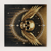 💎 Gothic Skull Wings Logo Für Alternative Geschen Puzzle (Horizontal)