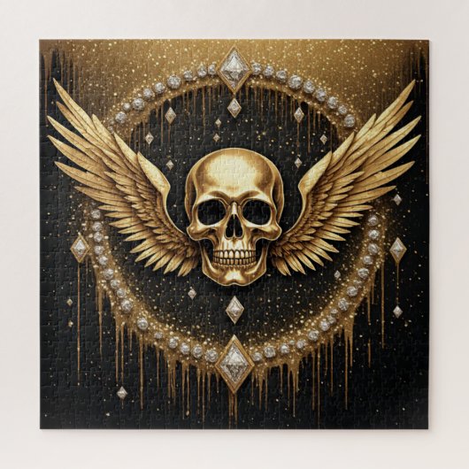 💎 Gothic Skull Wings Logo Für Alternative Geschen Puzzle (Vertikal)