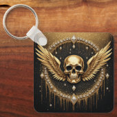 💎 Gothic Skull Wings Logo Für Alternative Geschen Schlüsselanhänger (Vorderseite)