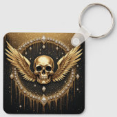 💎 Gothic Skull Wings Logo Für Alternative Geschen Schlüsselanhänger (Rückseite)