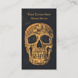 Gothic Skull Yellow Black Grunge Textur Visitenkarte