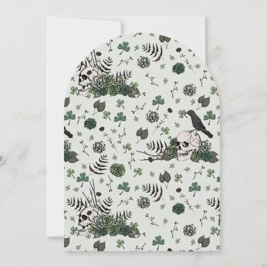 Gothic Skulls and Clovers St Patrick's Celebration Einladung (Rückseite)