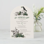 Gothic Skulls and Clovers St Patrick's Celebration Einladung (Stehend Vorderseite)