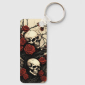 Gothic Skulls and Red Roses Schlüsselanhänger (Rückseite)