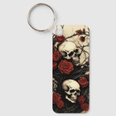 Gothic Skulls and Red Roses Schlüsselanhänger (Vorderseite)