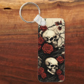 Gothic Skulls and Red Roses Schlüsselanhänger (Vorderseite)