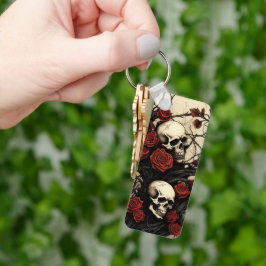 Gothic Skulls and Red Roses Schlüsselanhänger