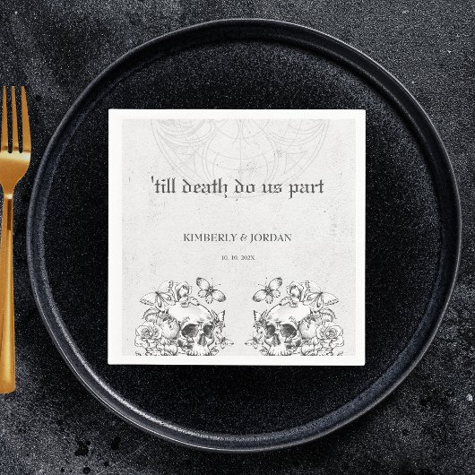 Gothic Skulls 'bis zum Tod machen wir Teil Gastges Serviette