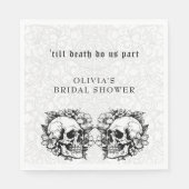 Gothic Skulls bis zum Tode teilen wir Brautparty Serviette (Vorderseite)