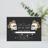 Gothic Skulls bis zum Todestag, RSVP Begleitkarte (Stehend Vorderseite)
