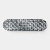 Gothic Skulls Blue Flowers Skateboard (Horizontal)