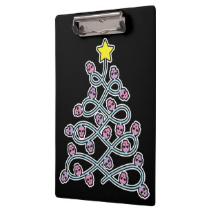 Gothic Skulls Christmas Tree Clipboard Klemmbrett