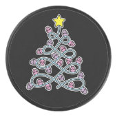 Gothic Skulls Christmas Tree Hockey Puck (Vorderseite)