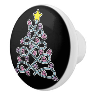Gothic Skulls Christmas Tree Knob Keramikknauf