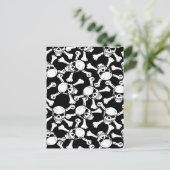 Gothic Skulls Crossbones Muster Postkarten (Stehend Vorderseite)