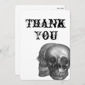 Gothic Skulls Danke Karte (Vorne/Hinten)