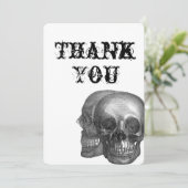 Gothic Skulls Danke Karte (Stehend Vorderseite)