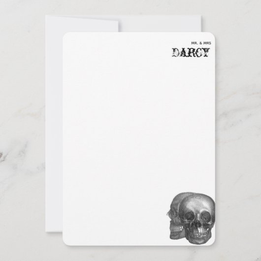 Gothic Skulls Danke Karte (Rückseite)