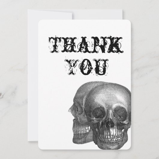 Gothic Skulls Danke Karte (Vorderseite)