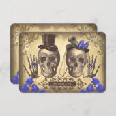Gothic Skulls Day of the Dead Wedding RSVP cards (Vorne/Hinten)