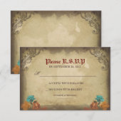 Gothic Skulls Day of the Dead Wedding RSVP cards (Vorne/Hinten)