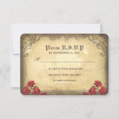 Gothic Skulls Day of the Dead Wedding RSVP cards Karte (Rückseite)