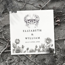 Gothic Skulls floral Elegant Goth Wedding Serviette