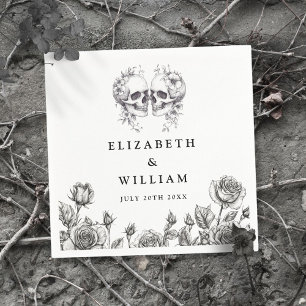 Gothic Skulls floral Elegant Goth Wedding Serviette