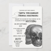Gothic Skulls Hochzeitseinladung Einladung (Vorderseite)