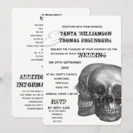 Gothic Skulls Hochzeitseinladung Einladung