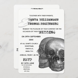 Gothic Skulls Hochzeitseinladung Einladung