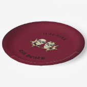 Gothic Skulls Hochzeitsempfang Pappteller (Schrägansicht)