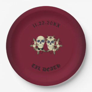 Gothic Skulls Hochzeitsempfang Pappteller