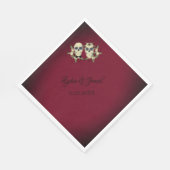 Gothic Skulls Hochzeitsempfang Serviette (Ecke)
