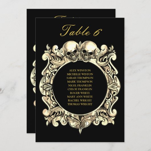 Gothic Skulls Hochzeitsplanung Tischnummer (Vorne/Hinten)