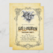 Gothic Skulls in Hats Halloween Party Einladung (Vorne/Hinten)