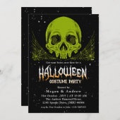 Gothic Skulls in Hats Halloween Party Einladung (Vorne/Hinten)