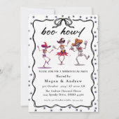 Gothic Skulls in Hats Halloween Party Einladung (Vorderseite)