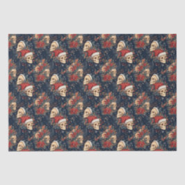 Gothic Skulls in Weihnachtsmannmützen Weihnachten Seidenpapier