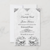 Gothic Skulls Moody Dark Wedding Probe Dinner Einladung (Vorderseite)