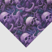 Gothic Skulls Octopus Steampunk Ocean Seidenpapier (Detail)
