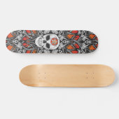 Gothic Skulls - Orange Skateboard (Horizontal)