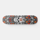 Gothic Skulls - Orange Skateboard (Horizontal)