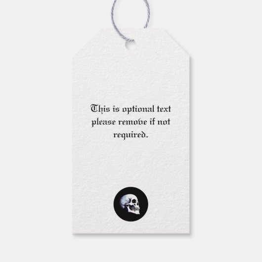 Gothic Skulls Personalisierte gotische Gastgeschen Geschenkanhänger (Rückseite)
