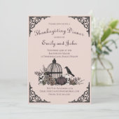 Gothic Skulls, Pumpkin & Herbstlaubs Erntedank Einladung (Stehend Vorderseite)