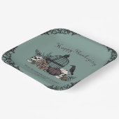 Gothic Skulls, Pumpkin & Herbstlaubs Erntedank Pappteller (Gewinkelt)