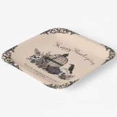 Gothic Skulls, Pumpkin & Herbstlaubs Erntedank Pappteller (Gewinkelt)