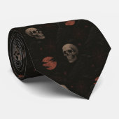 Gothic Skulls & Ravens Dark Halloween Krawatte (Gerollt)