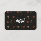 Gothic Skulls & Ravens Dark Halloween QR Code Visitenkarte (Vorderseite)